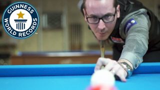 Florian ‘Venom Trickshots’ Kohler takes on pool jump shot speed challenges – Guinness World Records